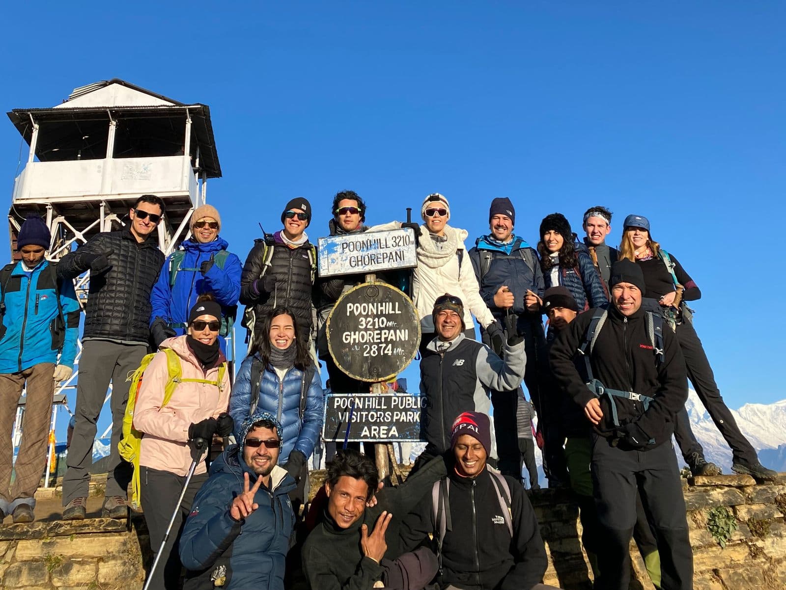 Trekking group at Poon Hill viewpoint