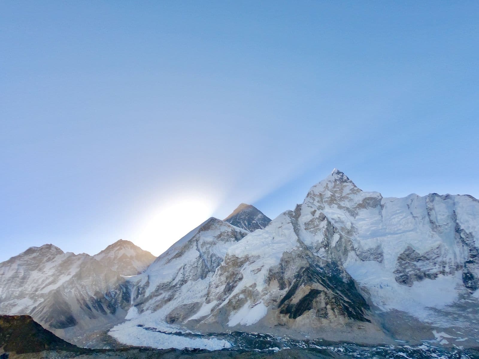 Sunrise over Everest and Nuptse