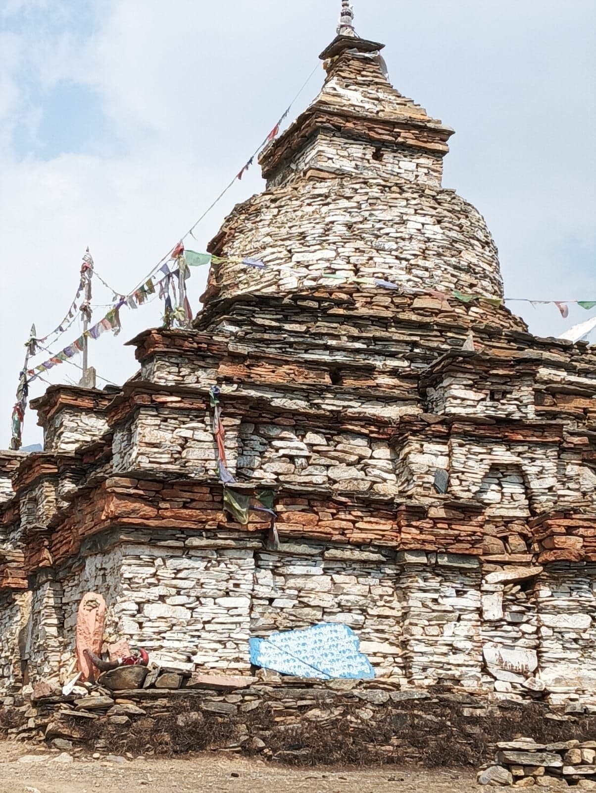 Old whitewashed stupa in the Himalaya